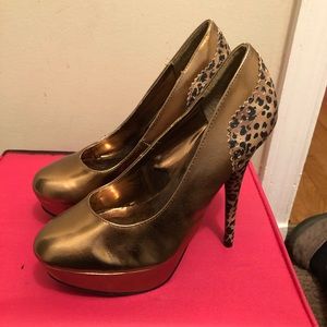 Gold Cheetah Heels